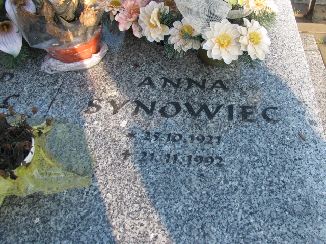 Anna Synowiec 1921 Mysłowice parafialny NSPJ - Grobonet - Wyszukiwarka osób pochowanych