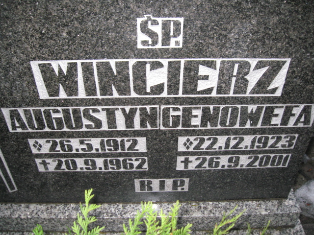 Genowefa Wincierz 1923 Mysłowice NSPJ - Grobonet - Wyszukiwarka osób pochowanych