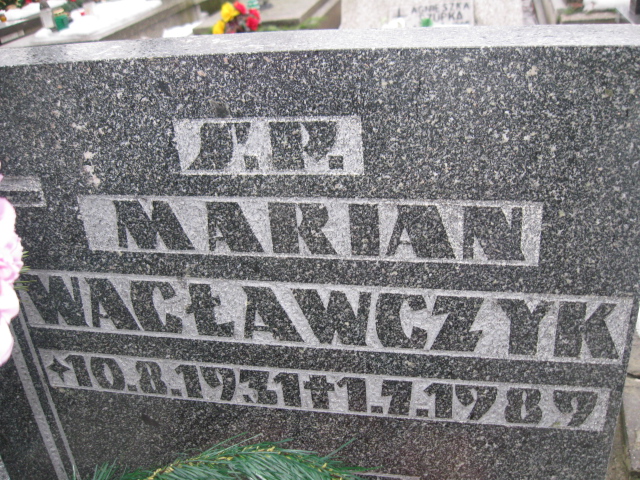 Marian Wacławczyk 1931 Mysłowice NSPJ - Grobonet - Wyszukiwarka osób pochowanych