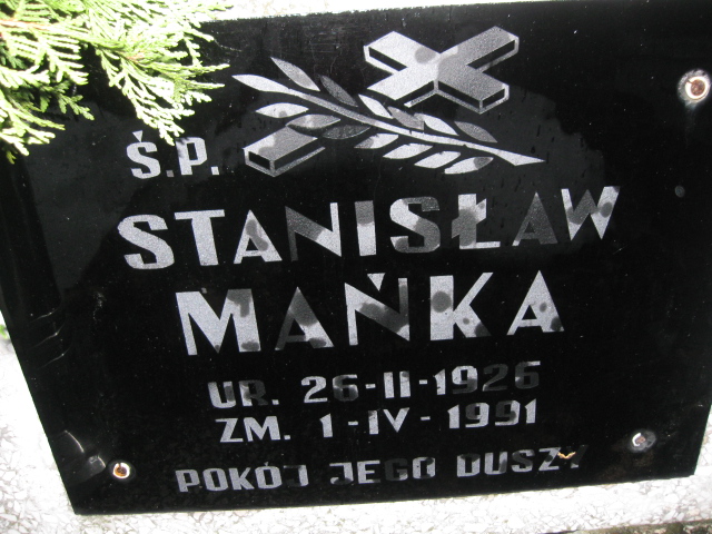 Stanisław Mańka 1926 Mysłowice NSPJ - Grobonet - Wyszukiwarka osób pochowanych