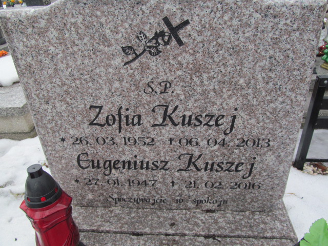 Zofia Kuszej 1952 Mysłowice NSPJ - Grobonet - Wyszukiwarka osób pochowanych