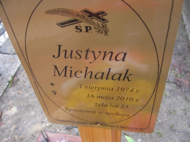 Justyna Michalak 1974 Mysłowice NSPJ - Grobonet - Wyszukiwarka osób pochowanych