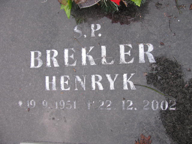 Henryk Brekler 1951 Mysłowice NSPJ - Grobonet - Wyszukiwarka osób pochowanych
