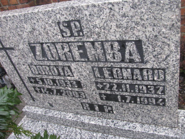 Leonard Zoremba 1932 Mysłowice NSPJ - Grobonet - Wyszukiwarka osób pochowanych
