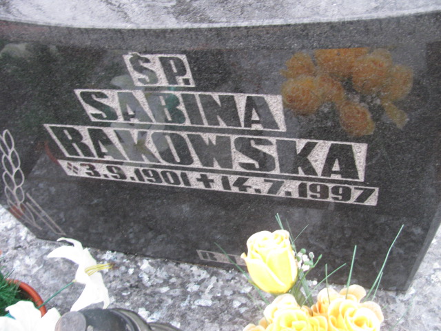 Sabina Rakowska 1901 Mysłowice NSPJ - Grobonet - Wyszukiwarka osób pochowanych