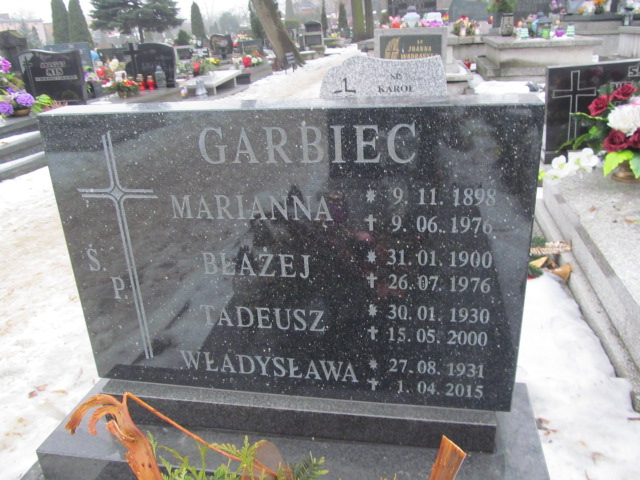 Władysława Garbiec 1931 Mysłowice NSPJ - Grobonet - Wyszukiwarka osób pochowanych