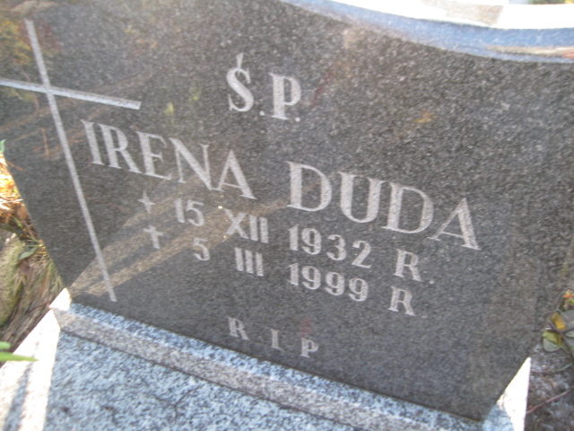 Irena Duda 1932 Mysłowice NSPJ - Grobonet - Wyszukiwarka osób pochowanych
