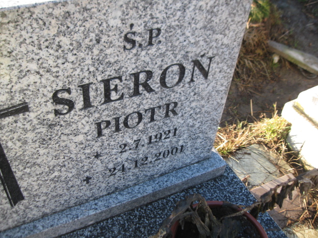 Piotr Sieroń 1921 Mysłowice NSPJ - Grobonet - Wyszukiwarka osób pochowanych