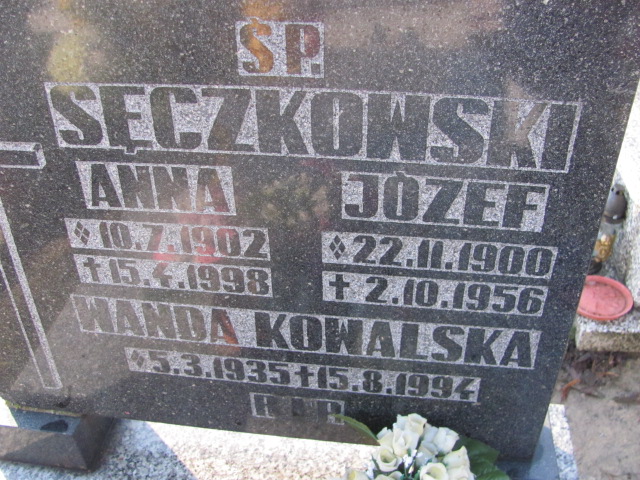 Anna Sęczkowska 1902 Mysłowice NSPJ - Grobonet - Wyszukiwarka osób pochowanych