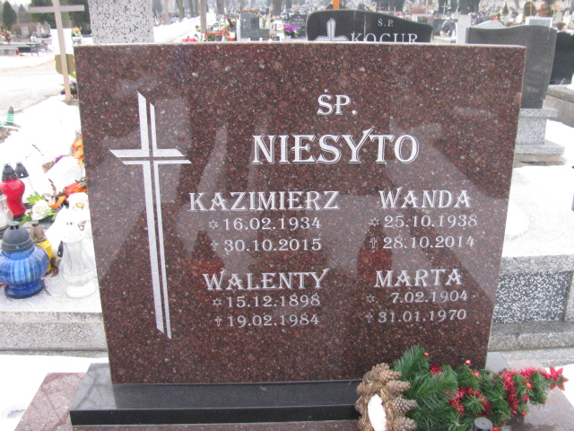 Walenty Niesyto 1898 Mysłowice NSPJ - Grobonet - Wyszukiwarka osób pochowanych