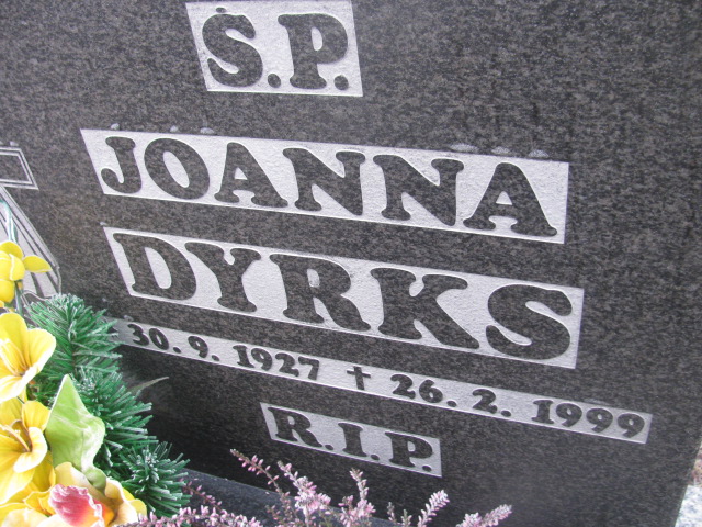 Joanna Dyrks 1927 Mysłowice NSPJ - Grobonet - Wyszukiwarka osób pochowanych