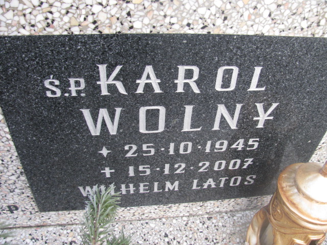 Karol Wolny 1945 Mysłowice NSPJ - Grobonet - Wyszukiwarka osób pochowanych