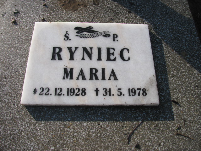 Maria Ryniec 1928 Mysłowice NSPJ - Grobonet - Wyszukiwarka osób pochowanych