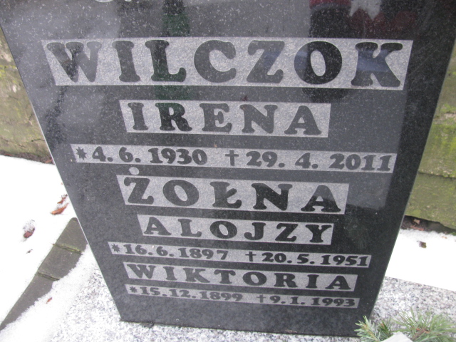 Wiktoria Zołna 1899 Mysłowice NSPJ - Grobonet - Wyszukiwarka osób pochowanych