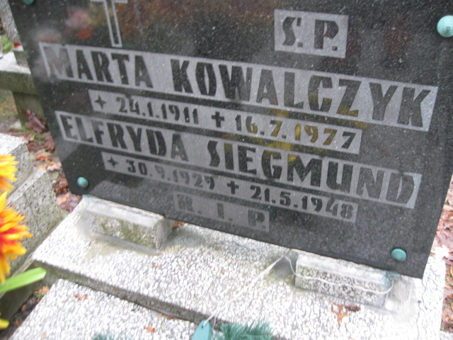 Elfryda Siegmund 1929 Mysłowice NSPJ - Grobonet - Wyszukiwarka osób pochowanych