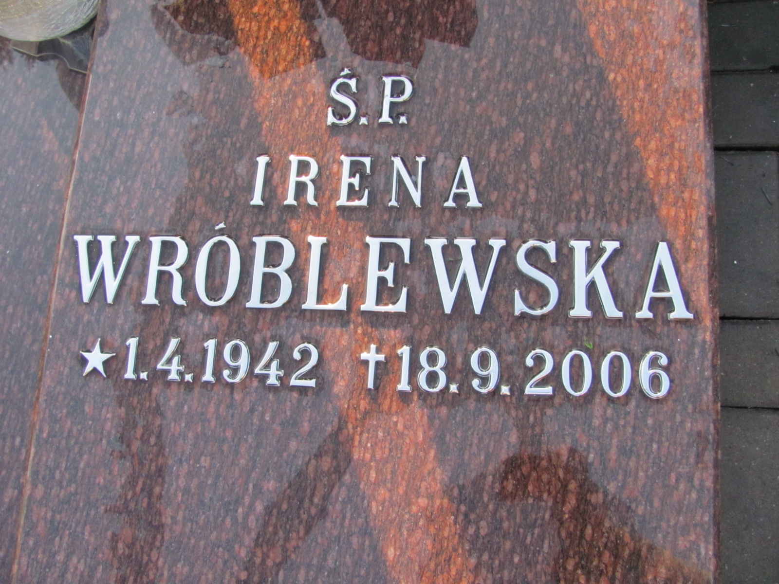 Irena Wróblewska 1942 Mysłowice NSPJ - Grobonet - Wyszukiwarka osób pochowanych