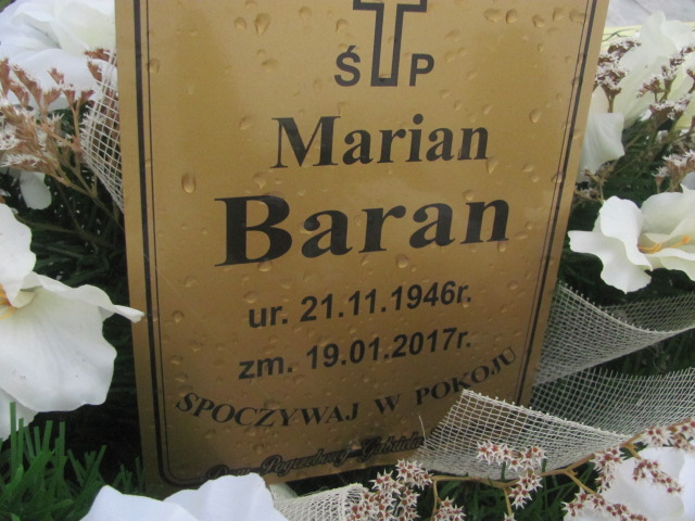 Marian Baran 1946 Mysłowice parafialny NSPJ - Grobonet - Wyszukiwarka osób pochowanych