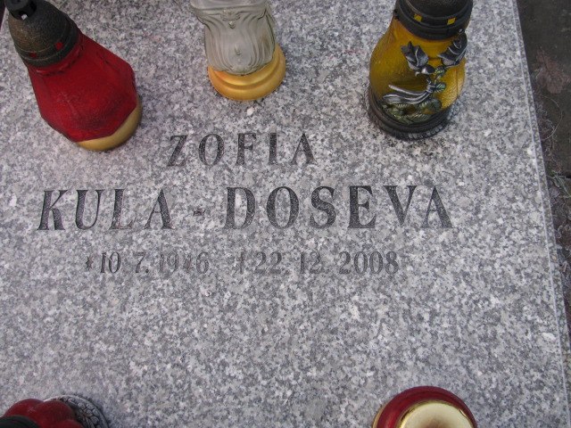 Zofia Kula Doseva 1946 Mysłowice NSPJ - Grobonet - Wyszukiwarka osób pochowanych