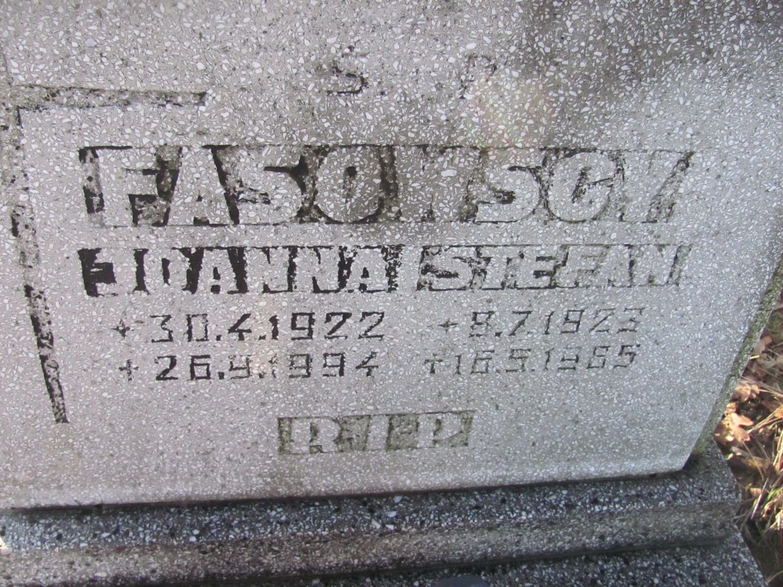 Stefan Fasowski 1923 Mysłowice NSPJ - Grobonet - Wyszukiwarka osób pochowanych