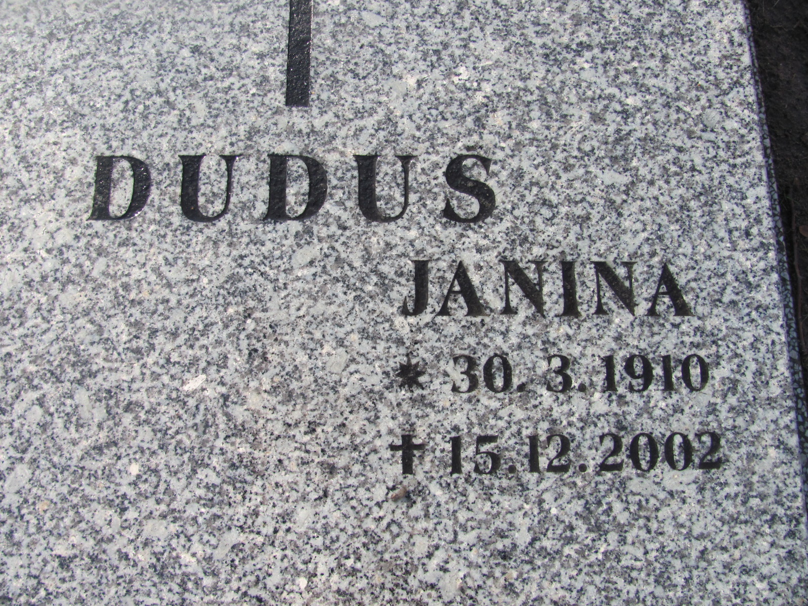 Janina Duduś 1910 Mysłowice NSPJ - Grobonet - Wyszukiwarka osób pochowanych