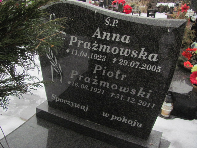 Anna Prażmowska 1923 Mysłowice NSPJ - Grobonet - Wyszukiwarka osób pochowanych