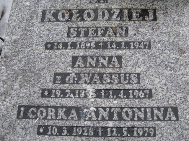 Anna Kołodziej 1895 Mysłowice NSPJ - Grobonet - Wyszukiwarka osób pochowanych