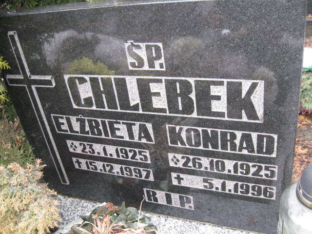 Elżbieta Chlebek 1925 Mysłowice NSPJ - Grobonet - Wyszukiwarka osób pochowanych