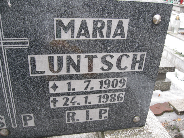 Maria Luntsch 1909 Mysłowice NSPJ - Grobonet - Wyszukiwarka osób pochowanych