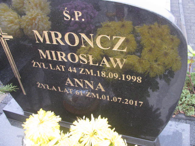 Anna Mroncz 1956 Mysłowice NSPJ - Grobonet - Wyszukiwarka osób pochowanych
