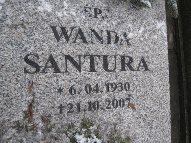 Wanda Santura 1930 Mysłowice NSPJ - Grobonet - Wyszukiwarka osób pochowanych