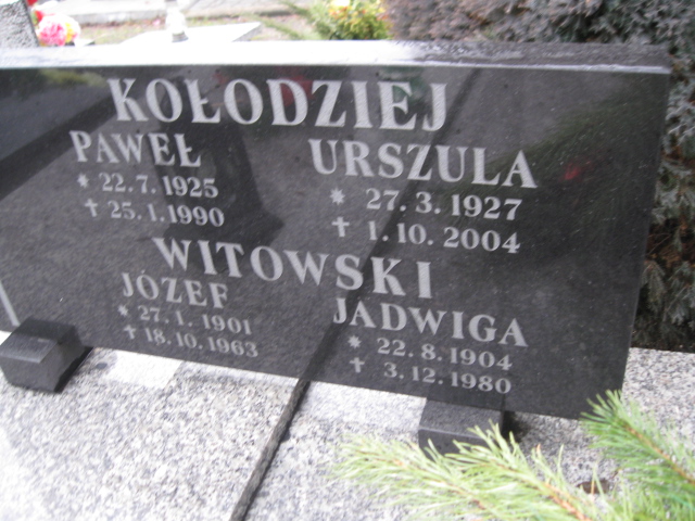 Urszula Kołodziej 1927 Mysłowice NSPJ - Grobonet - Wyszukiwarka osób pochowanych