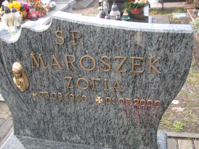 Zofia Maroszek 1940 Mysłowice NSPJ - Grobonet - Wyszukiwarka osób pochowanych
