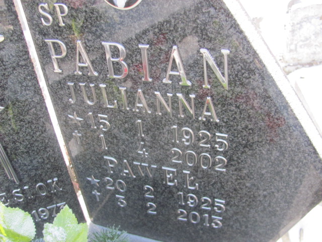 Julianna Pabian 1925 Mysłowice NSPJ - Grobonet - Wyszukiwarka osób pochowanych