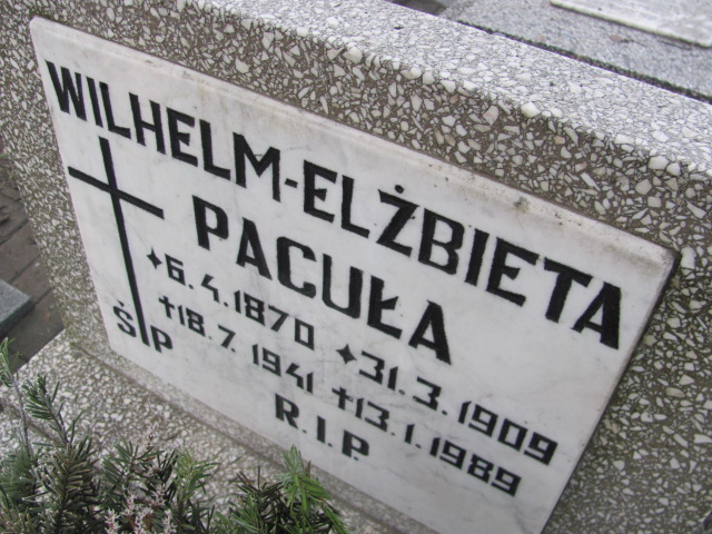 Wilhelm Pacuła 1870 Mysłowice NSPJ - Grobonet - Wyszukiwarka osób pochowanych