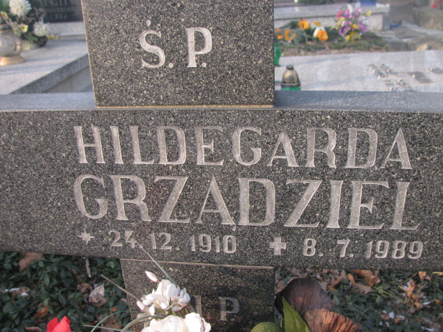 Hildegarda Grządziel 1910 Mysłowice NSPJ - Grobonet - Wyszukiwarka osób pochowanych